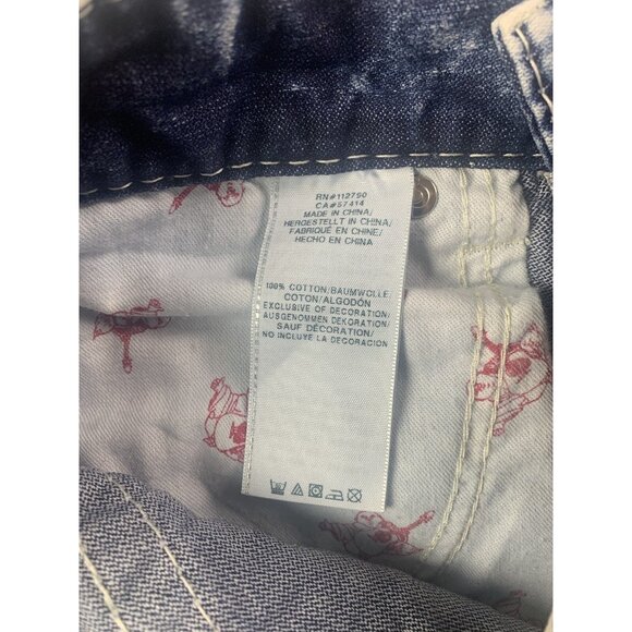 True Religion Straight Mens 100% Cotton Acid Washed Cut Off Shorts Size 30 Blue - Picture 8 of 9